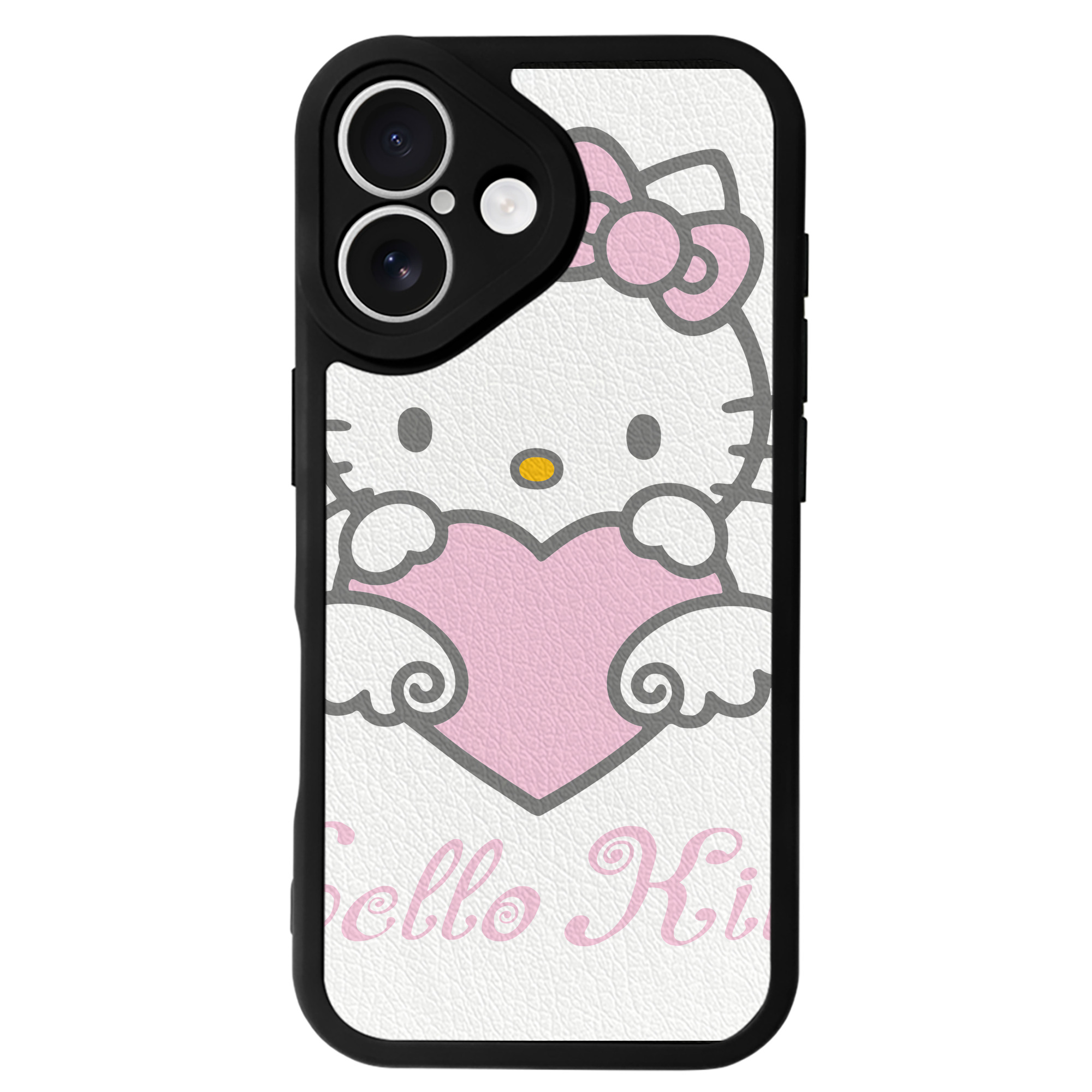 （画像用） Hello Kitty ハローキティ 【iPhone 16シリーズ対応】シリコンスマホケース（レザー調） 材質：シリコン